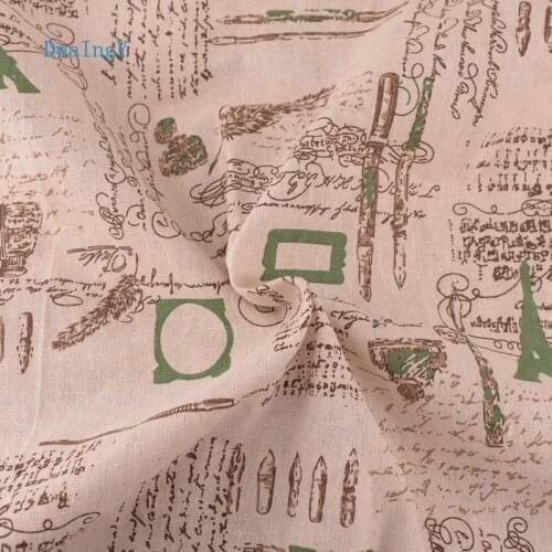 Newspaper Printed Cotton Linen Fabric For Sewing DIY Quiltin Sofa Table Cloth,Furniture Cover Tissue Cushion Material 50x150cm