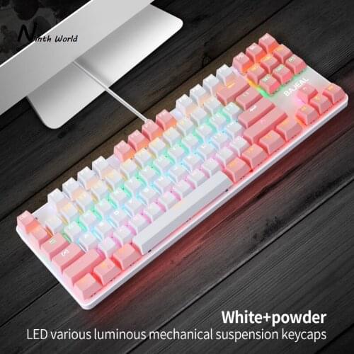 Gaming Mechanical Keyboard 87 keys Game Anti-ghosting Blue Switch Color Backlit Wired Keyboard For pro Gamer Laptop PC