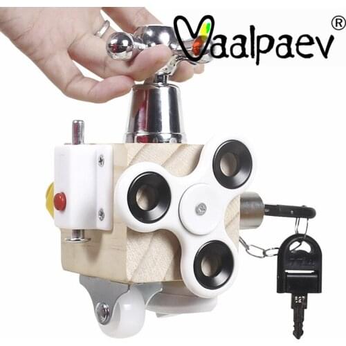 Anti Stress Montessori Educational Bell Key Life Skill Fidget Spinner Relief Busy Cube Switch Wooden Toys For Kids Children Gift