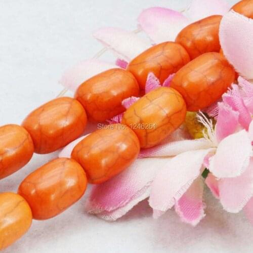 10x14mm Accessories Orange Turkey Stone Loose Beads Stone DIY Howlite Rice Shape Hand Made 15inch Female Jewelry Making Design