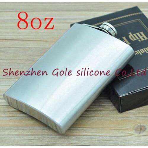 100pcs 8oz Stainless Steel Pocket Flask Russian Hip Flask Male Small Portable Mini Shot Bottles Whiskey Jug Small Gifts For Man