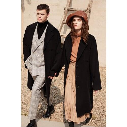 Italian Made Cashmere Overcoat Womens Middle Long 2021 New Foreign Style High-end Wool Jacket