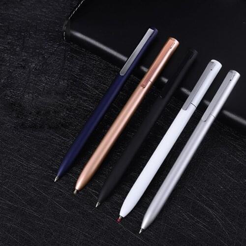 Metal Gel Pen Metal Ballpoint Pens 0.5MM Black Ink Smooth Rotating Business Signing Pen Office School Writing Stationery