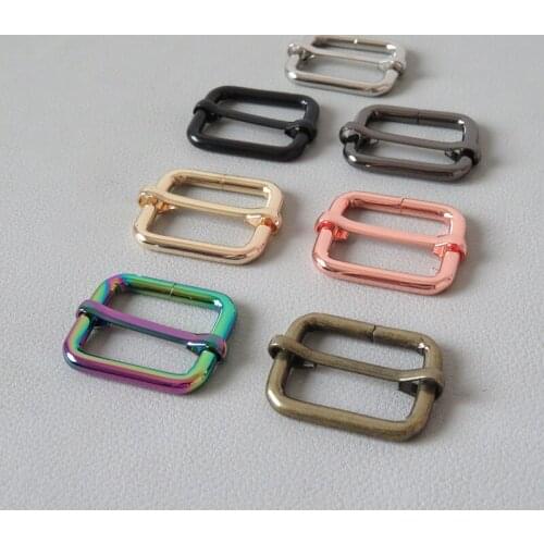 50Pcs/Lot 25mm Webbing Metal Buckle Adjuster Slider For Bag Straps Loop Hardware Dog Collar Backpack Adjustable Clasp Accessory