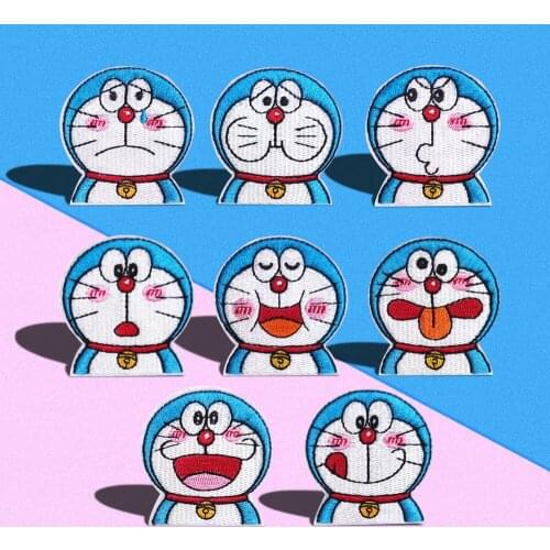 Cartoon Cute machine cat Patches in on For Clothing Animal Embroidered Sewing For Jackets Badge for children Clothes Decor