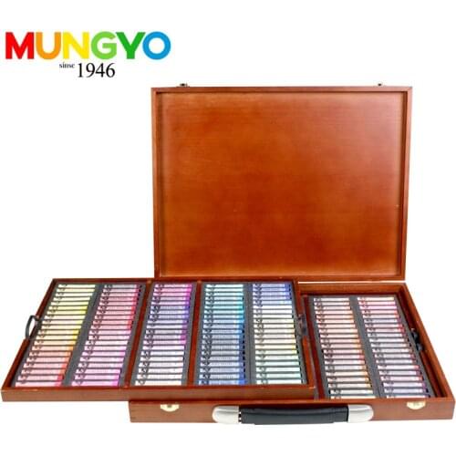 MUNGYO Stationery set soft pastel stick stick exquisite wooden box for children to learn professional 90color painting brush