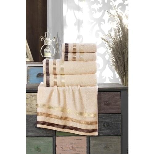 100% Cotton 4 Piece Pearl Hand And Face Towel Set High Quality Water Absorbing Handy Bathroom Home Textile Towel Trend 2021 Stylish Turkish Made Cotton Hand And Face Towel Models