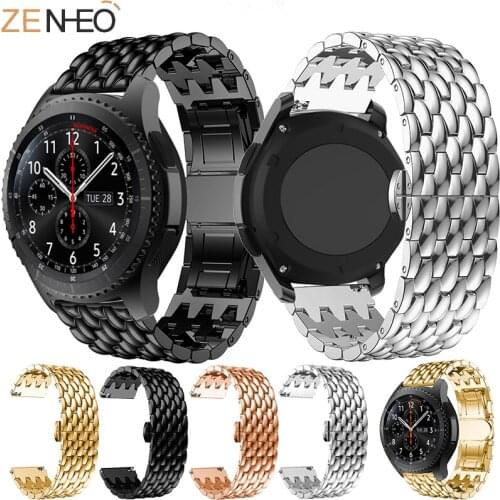 New Fashion For Samsung Gear S3 22mm Stainless Steel Watch Band Strap high quality Pins for Samsung Gear S3 frontier / Classic