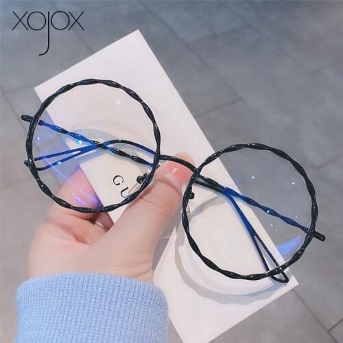 XojoX Computer Glasses Frame Women Vintage Round Men Spectacle Blocking blue light Eyeglasses Fashion Optical Glasses