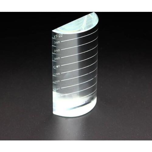 New U Bend Half Cylinder Shape False Eyelashes Crystal Glass Stand Pad to Pick up Eyelash Easier Eyelash Pallet