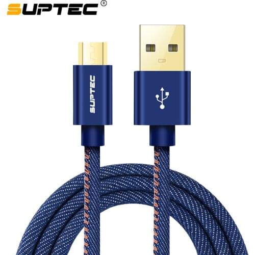 SUPTEC Gold-plated Micro usb cable for For Samsung J5 J6 J7 Xiaomi Redmi Note 5 4 for Android Mobile Phone usb charger Adapter
