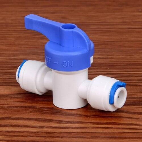 Straight 1/4" OD Hose Quick Connection Pipe Control Fittings Plastic Water Ball Valve Reverse Osmosis Aquarium Fittings