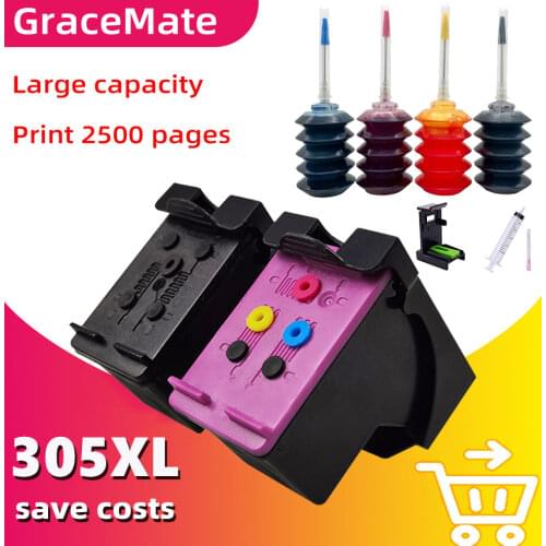GraceMate 305XL Compatible Ink Cartridge Replacement for Hp 305 Xl Hp305 for HP Deskjet 2710 Deskjet 2720 2730 2320 Printer