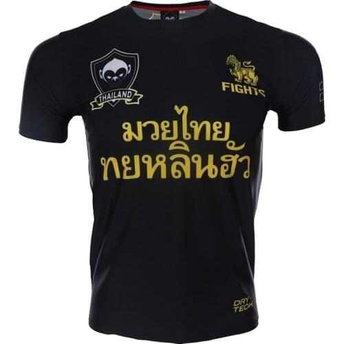 ROLLHO fighting broadcast muay Thai lotus sports MMA fighting fighting short-sleeved quick-drying elastic T-shirt