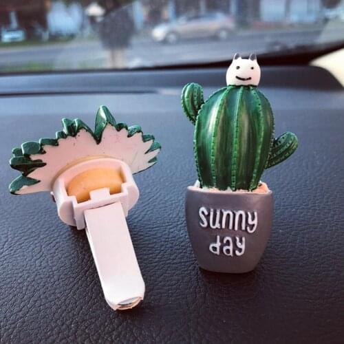 Succulent Cactus Potted Car Interior Decorations Ornaments Air Conditioning Air Outlet Clip Car Aromatherapy scented Cotton