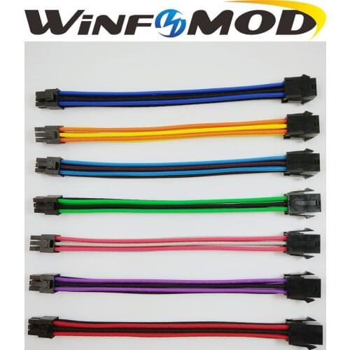 WinfMOD PCI-E 6PIN Female to Male 18AWG PSU Extension Power Cord Cable with Red Blue Black Green Orange Sleeving