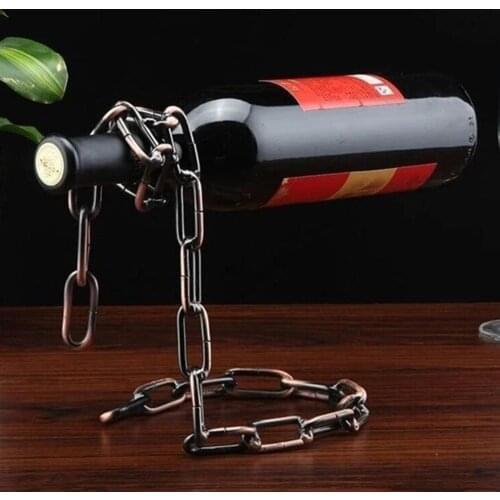 Wine Display Stand Chain Cabinet Restaurant Suspension Retro Magical Wine Rack Display Stand Bracket Decoration