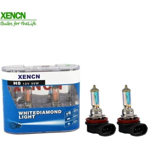 XENCN H8 12V 35W White Diamond Light Colorful Car Light Bulbs Halogen Replace Upgrade Fog Lamp Free Shipping 35 Meters New 2PSC