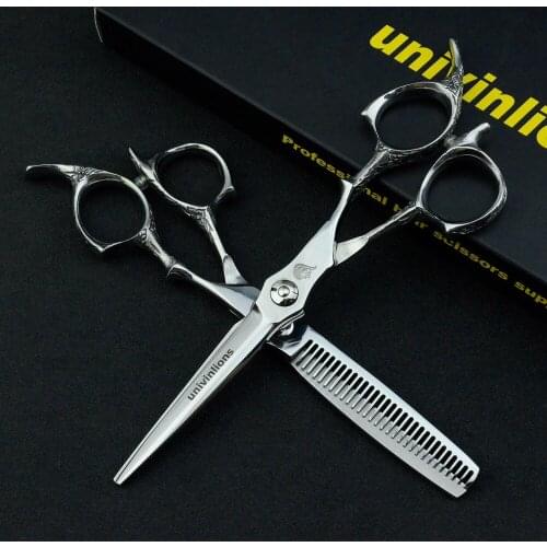 6" Laser Wire Hair Scissors Japanese Hair Cutting Shears with Small Teeth Hairdressing Scissors Thinner Razor Barber Haircut Kit