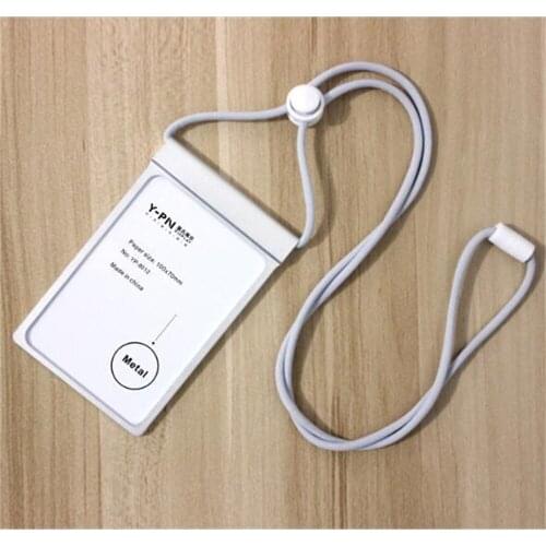 Gold Silver Aluminum Alloy Name Badge Holder Cover Metal Id Card Sign Frame with Lanyard