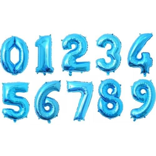 16 Inch Birthday Number Balloons Foil Digital Air Balls Wedding Balloon Christmas Party Decoration Home Celebrate Decor Props