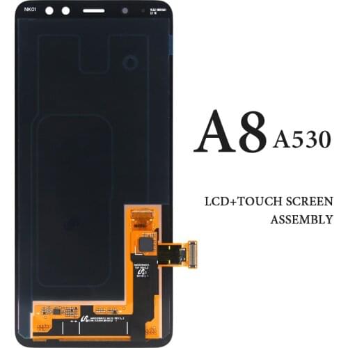 5.6" For Samsung A8 2018 LCD A530 A530F A530N A530DS Black AMOLED Digitizer Display Spare Parts Pantalla Touch Assembly