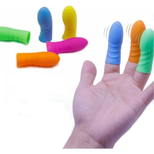 5pcs Soft Raised Dots Clitoris Stimulator Finger Cots Vibrator Sleeve, Flirting G Spot Vagina Bra Massage Sex Products for Woman