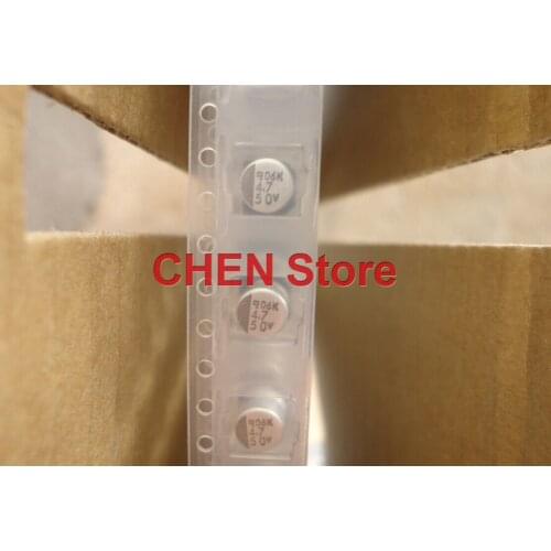 50PCS/100PCS NIPPON MVK 50V4.7UF 5X5.5MM SMD aluminum electrolytic capacitor 4.7UF 50V NCC patch electrolysis