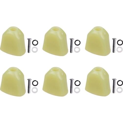 6PCS Tuning Peg Caps Polished Tuner Key Button Cap String Knob Handle with Screws Washer Parts for Acoustic and Electric Guitars
