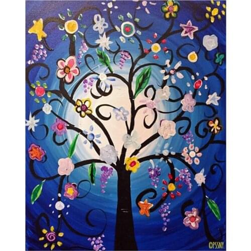 5D DIY Full Round Diamond Painting "Cartoon Flower Tree" 3D Embroidery Cross Stitch Rhinestone Mosaic Home Decor Gift YC362