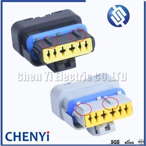 2 set FCI 6 pin female gray/black Accelerator pedal auto connector for citroen Peugeot Renault 211PL069S0049 211PC069S0049