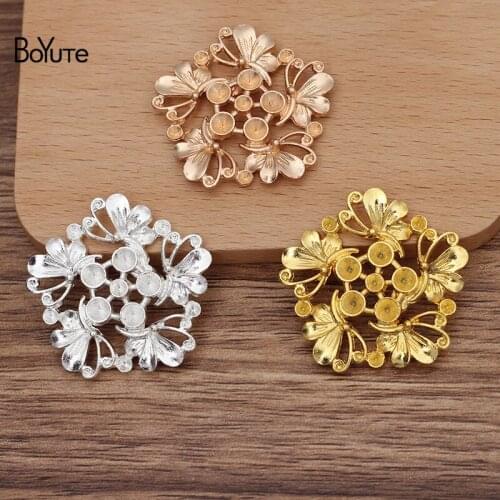 BoYuTe (10 Pieces/Lot) 36MM Metal Alloy Butterfly Flower Materials Factory Supply DIY Handmade Jewelry Accessories