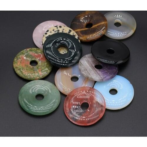 Natural Semi-precious Stone Large Hole Beads 40x40mm DIY for Making Jewelry Necklace Accessories Gift