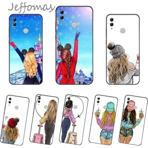 Girlfriends Bff Best Friends Soft Phone Cover For Huawei Honor view 7a5.45inch 7c5.7inch 8x 8a 8c 9 9x 10 20 10i 20i lite pro