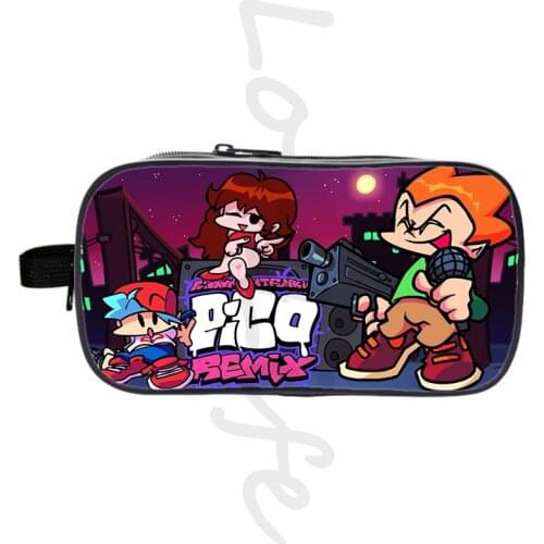 Friday Night Funkin Pencil Case Kids Cartoon Game Pen Pouch Large Capacity Pencil Bag Boys Girl 3D Print Stationery Pen Bag 2021