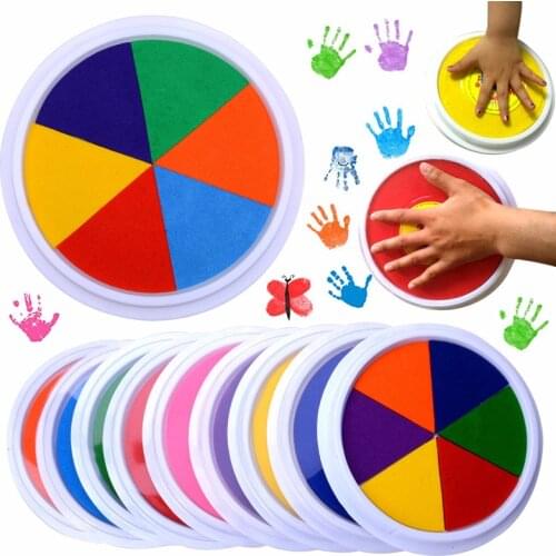 Montessori Drawing baby toys 0-12 months Colorful Ink Pad Stamp DIY Finger Painting Craft Cardmaking For Kids Toys for Children