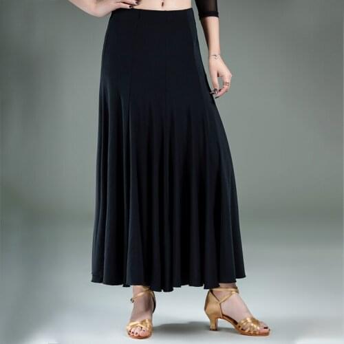 Elegant Ballroom Dance Skirt For Women Black Practice Wear Stage Costume Waltz Dance Wear Dancer Outfit Designer Clothes DL7190