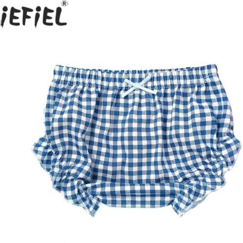 Summer Childrens Clothing Girls Boys Plaid Shorts Toddler Check Print Cotton Kids Clothes Beach Shorts Bloomers Bottom Pants