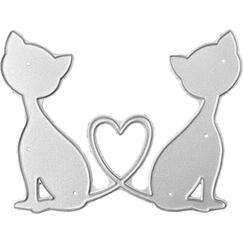 Cats Metal Cutting Dies Stencil Scrapbooking DIY Album Stamp Paper Card Mold Embossing Decoration