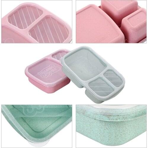 Reusable Meal Prep Bento Box Container 3 Compartment with Lids Lunch Box For Microwave