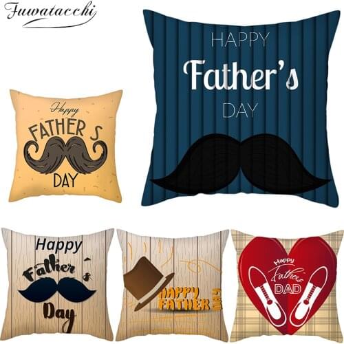 Fuwatacchi Happy Fathers Day Gift Cushion Cover Party Decorations Throw Pillows Covers For Home Sofa Decor Pillowcases 45x45cm