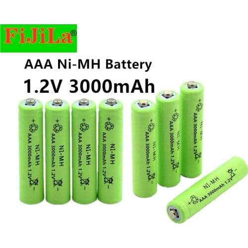 100% New 1.2v NIMH AAA Battery 3000mah Rechargeable Battery ni-mh batteries AAA battery rechargeable for Remote Control Toy
