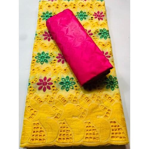 2021 Latest French 100% Cotton Embroidered Swiss voile Net Bazin Fabrics African Punch Lace Fabrics 2.5+2.5Yards/Lot VKM104