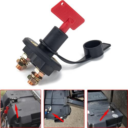 12V 24V 200A Car Battery Disconnect Switch Kill Cut Off Switch Isolator with Waterproof Dust Cover for Marine SUV ATV Truck Boat