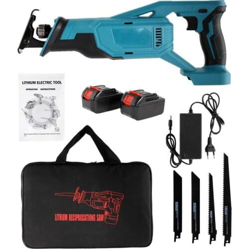 Lithium Battery Reciprocating Saw 18v Cordless Reciprocating Saw with2 Battery Rechargeable Saber Saw Electric Logging Saw