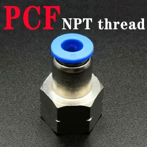 American threaded pneumatic quick connector PCF internal thread NPT1/8 1/4 3/8 1/2 hose trachea connector 4 6 8 10 12mm