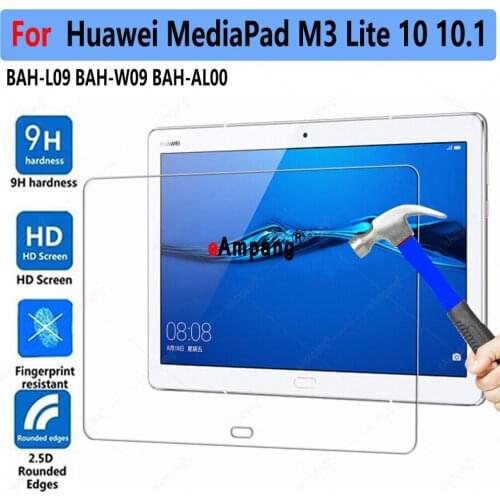 Tempered Glass for Huawei MediaPad M3 Lite 10 10.1 BAH-L09 BAH-W09 BAH-AL00 Screeen Protector 0.3mm 9H HD Tablet Film