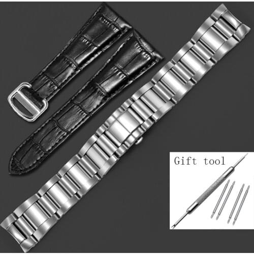 Fine Steel Watchband Replacement Metal Strap For CALIBRE DE W71000 Series Stainless Steel Watch Chain 23mm Mens Bracelet