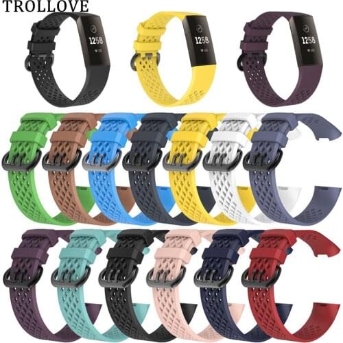 Silicone Wrist Strap for Fitbit Charge 3 Band Smart Watch Accessorie For Fitbit Charge 3 Smart Wristband Strap Replacement Bands