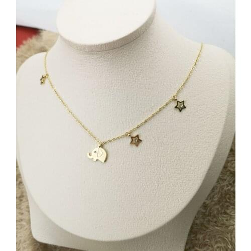 Elephant european and american classic women luxe leopard head necklace steel